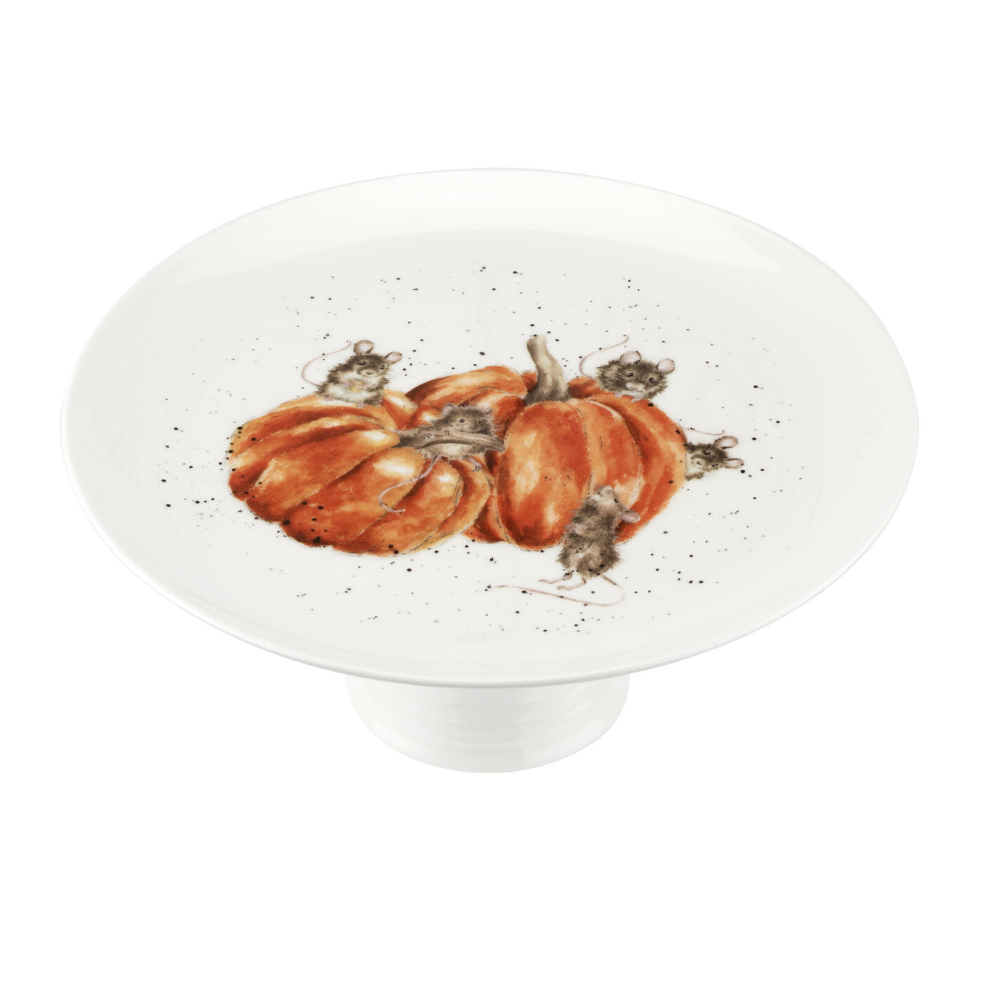 Thanksgiving Pumpkins Footed Cake Plate image number null